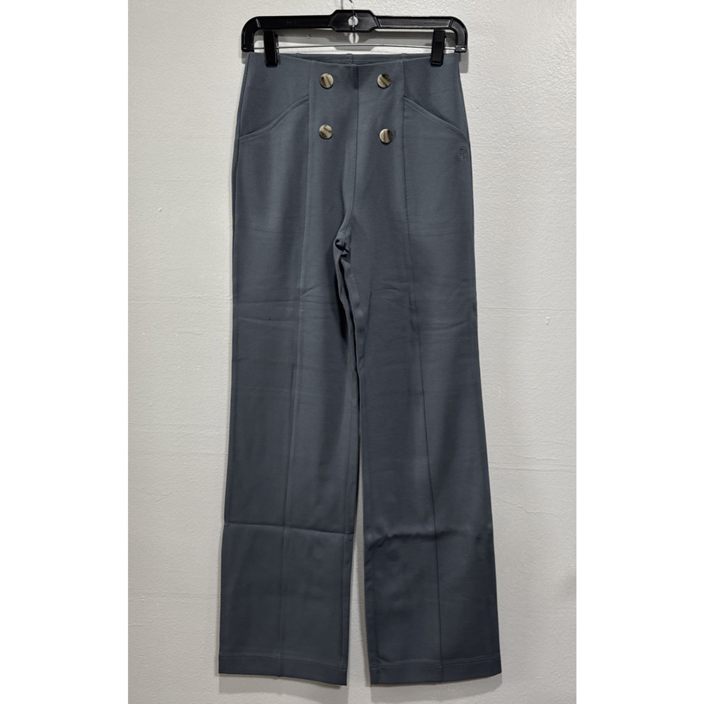 Betabrand Atlantic Pant Wide Leg Dress Pant Yoga Pants S Blue Haze Business